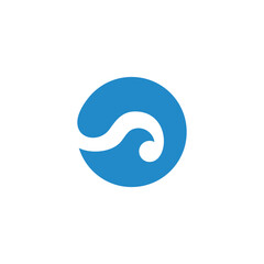 circle motion waves blue logo vector