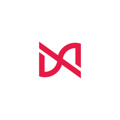 letter dc curves geometric line logo vector