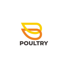 bird poultry wings colorful simple logo vector