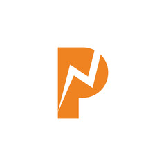 letter pn thunder power bolt simple logo vector