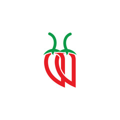 chili colorful linked symbol red pepper vector