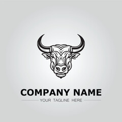 Fototapeta premium Bull Head symbol logo company vector image on the white background 