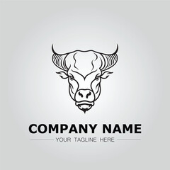 Fototapeta premium Bull Head symbol logo company vector image on the white background 