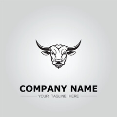 Fototapeta premium Bull Head symbol logo company vector image on the white background 