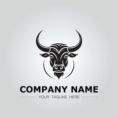 Bull Head symbol logo company vector image on the white background
