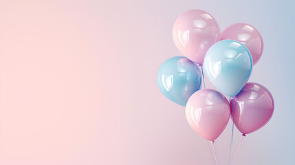 wallpaper sobrio e infantil con elementos de cumplea&ntilde;os plantilla para dise&ntilde;o marco para invitaci&oacute;n digital con concepto infantil globos metalicos