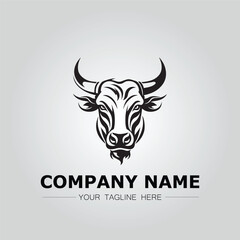 Fototapeta premium Bull Head symbol logo company vector image on the white background 