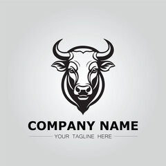Fototapeta premium Bull Head symbol logo company vector image on the white background 
