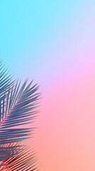 Fototapeta premium Colorful gradient background with palm leaves