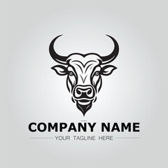 Fototapeta premium Bull Head symbol logo company vector image on the white background 