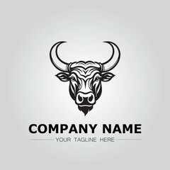 Fototapeta premium Bull Head symbol logo company vector image on the white background 