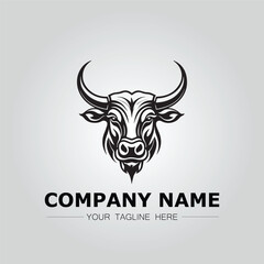 Fototapeta premium Bull Head symbol logo company vector image on the white background 