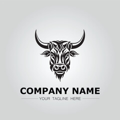 Fototapeta premium Bull Head symbol logo company vector image on the white background 