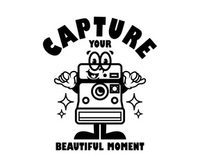 Obraz premium cartoon character of camera Graphic Design for T shirt Street Wear and Urban Style