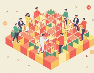 Interlocking hexagons forming a honeycomb-like structure, signifying the collective effort and synergy in communities.