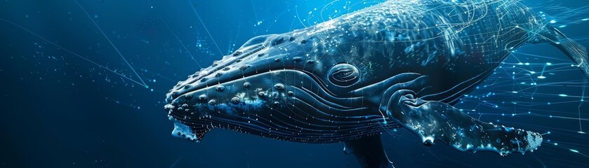 A marine biologist employs advanced sonar technology to study the migration patterns of endangered whales - obrazy, fototapety, plakaty