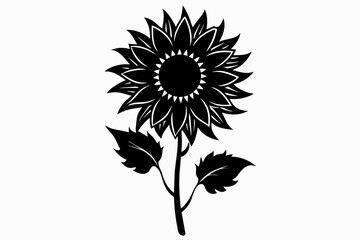 sunflower isolated on white background, Vector illustration, silhouette, bird, icon, svg, characters, Holiday t shirt, Hand drawn trendy Vector illustration, Rose flower
