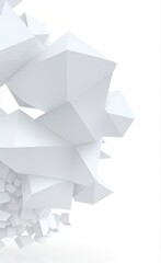 Blank and white abstract shape background.