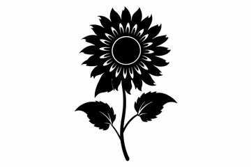 sunflower isolated on white background, Vector illustration, silhouette, bird, icon, svg, characters, Holiday t shirt, Hand drawn trendy Vector illustration, Rose flower
