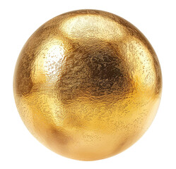 Golden sphere isolated on transparent background