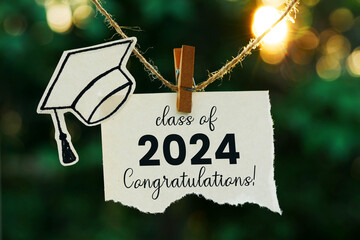 Class of 2024 greeting card on rope