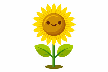 sunflower isolated on white background, sunflower Vector illustration, silhouette, bird, icon, svg, characters, Holiday t shirt, Hand drawn trendy Vector illustration, Rose flower