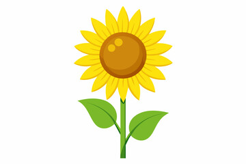 sunflower isolated on white background, sunflower Vector illustration, silhouette, bird, icon, svg, characters, Holiday t shirt, Hand drawn trendy Vector illustration, Rose flower