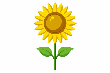 sunflower isolated on white background, sunflower Vector illustration, silhouette, bird, icon, svg, characters, Holiday t shirt, Hand drawn trendy Vector illustration, Rose flower