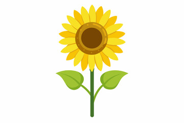 sunflower isolated on white background, sunflower Vector illustration, silhouette, bird, icon, svg, characters, Holiday t shirt, Hand drawn trendy Vector illustration, Rose flower