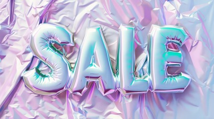 The word Sale created in Vaporwave Art.