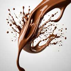Chocolate Milk Splash on a white background.