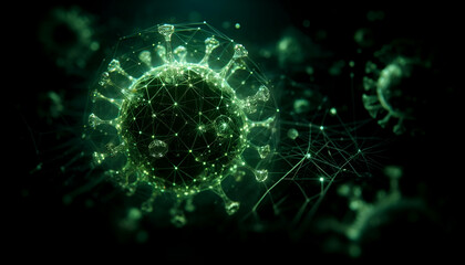 Abstract Virus Background Wallpaper HD Coronavirus COVID Generative AI