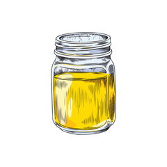 Sunny yellow smoothie mason jar vector illustration
