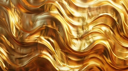 Gold texture background with wavy patterns for design and decoration.
