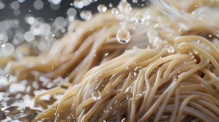 Fresh Soba Noodles Packshot Exuding Texture and Freshness