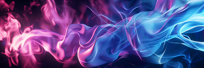 Fototapeta premium abstract fluid liquid background with pink and blue neon color waves, generative AI