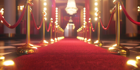 Red carpet and golden barriers
