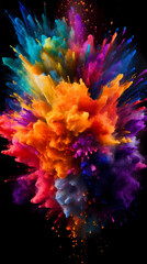 Colorful powder explosion
