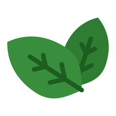 botanical green leaf icon 