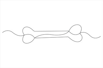 Obraz premium Vector illustration of dog bone continuous one line art drawing concept