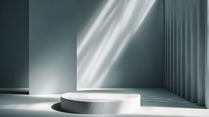Sculpted Minimalist Sanctuary: Interplay of Light and Architectural Forms in a 3D Space