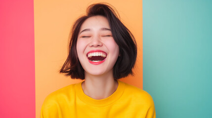 woman on a colorful background