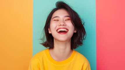 woman on a colorful background