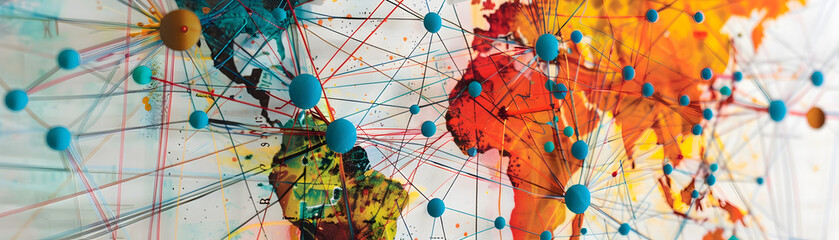 Digital Quest Charting Network. Technology background