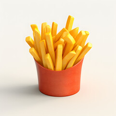 Digital technology 3d colorful cute french fried potatoes icon