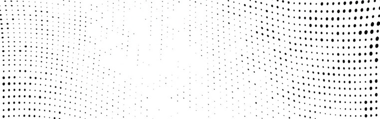 Wavy gradient halftone dots pattern texture background
