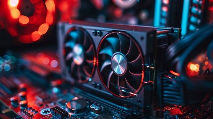 Fototapeta premium Gamer's Upgrade Installing a Powerful GPU