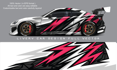 Fototapeta premium car livery graphic vector. abstract grunge background design for vehicle vinyl wrap and car branding