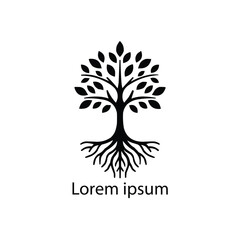 Obraz premium Vector silhouette of a tree