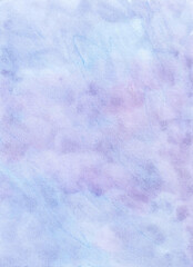 Obraz premium Watercolor painting abstract background of colorful sky and fluffy clouds on paper. Template for pastel cloud, card or poster and cover. copy space for the text. Hand painted texture style. vertical